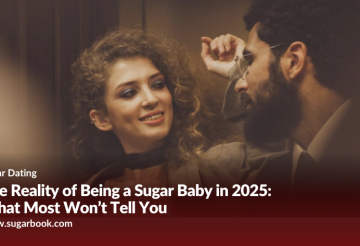 A confident young woman smiles at her date in a dimly lit restaurant, representing the reality of being a Sugar Baby in 2025.