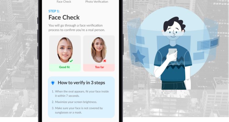 Sugarbook face check screen guiding users through live identity verification