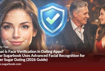 Face verification technology used by Sugarbook to confirm real identities and create a safer sugar daddy dating experience
