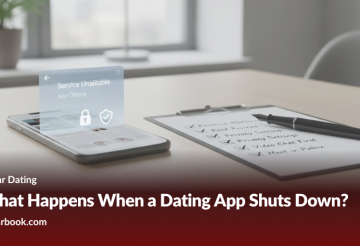 Dating app shutdown safety checklist with phone privacy and verification icons