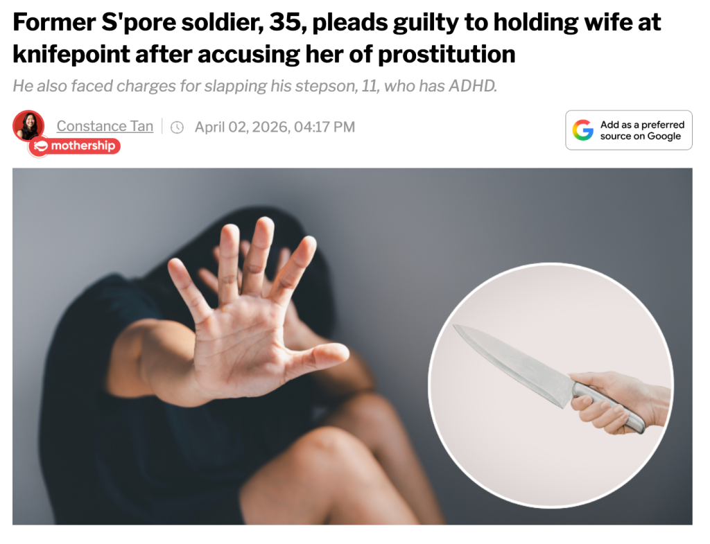 Sugarbook | A Husband Threatened Wife with Knife, Reported by Mothership