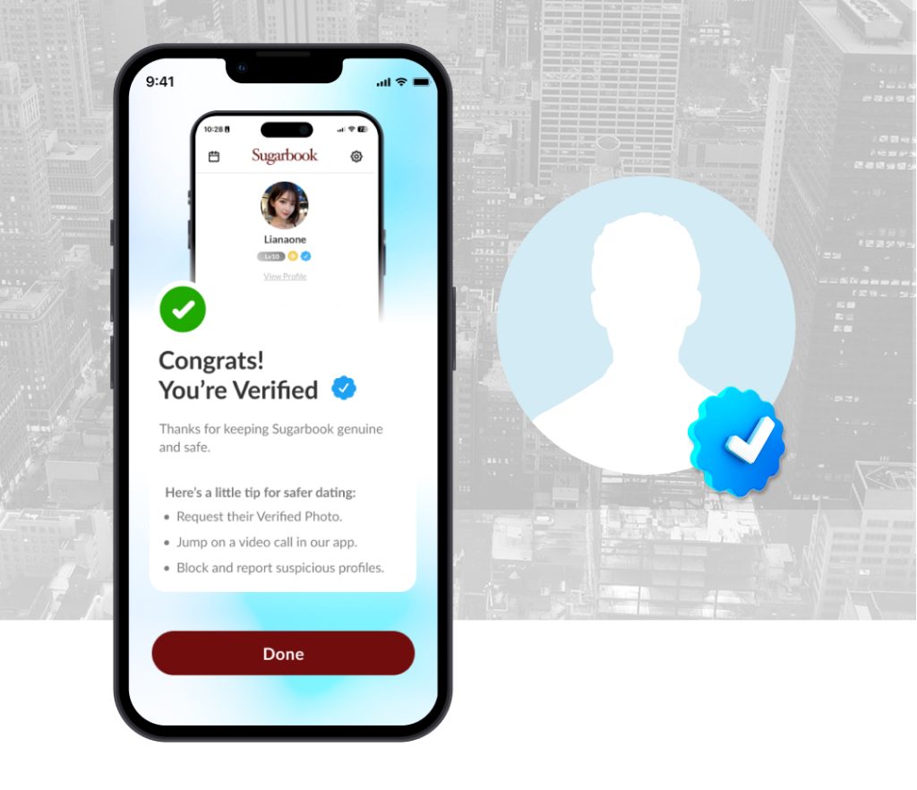 Sugarbook 臉部驗證完成畫面,帳號成功通過真人身分驗證